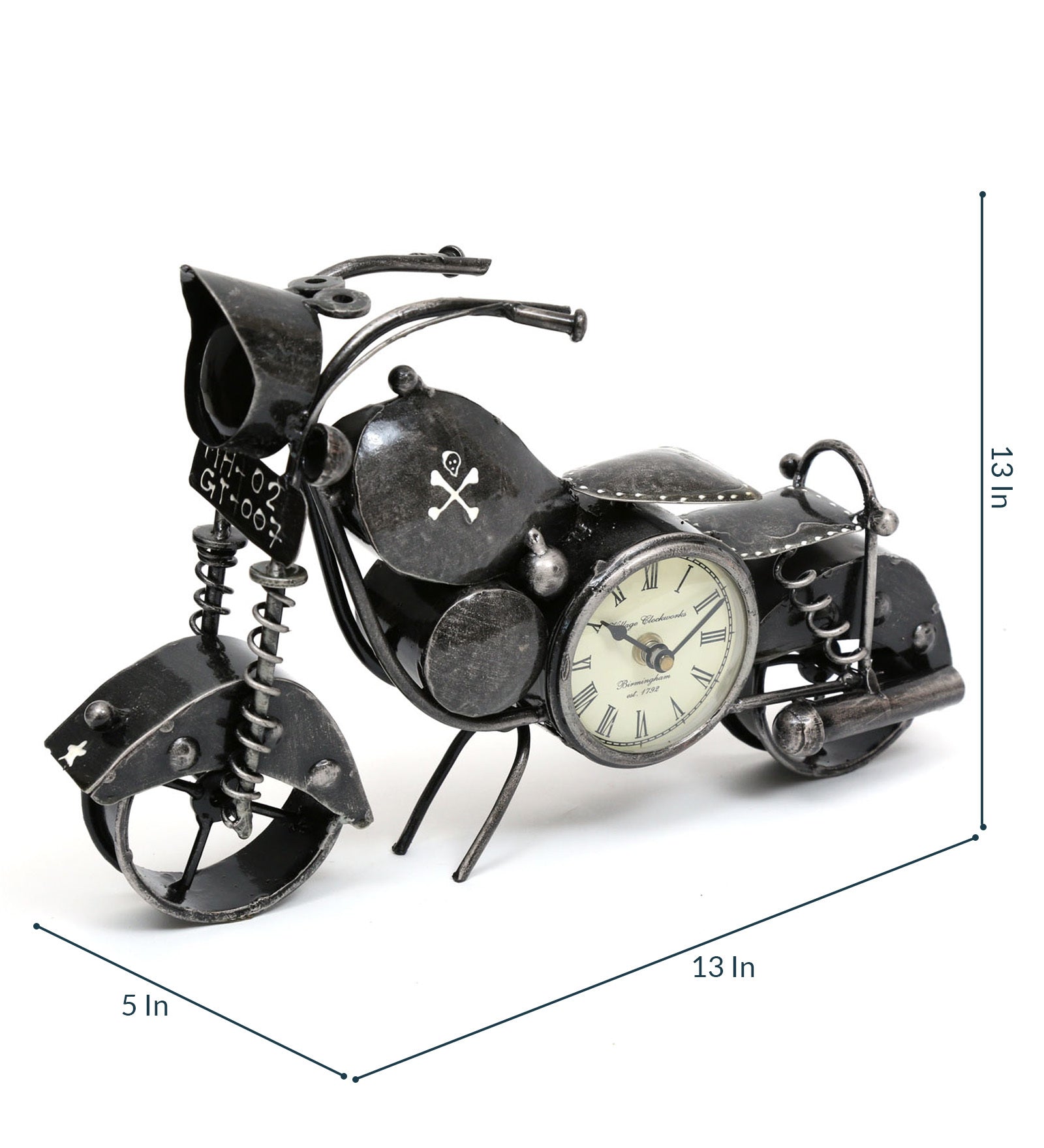 Antique Metal Biker Table Clock - Nestern