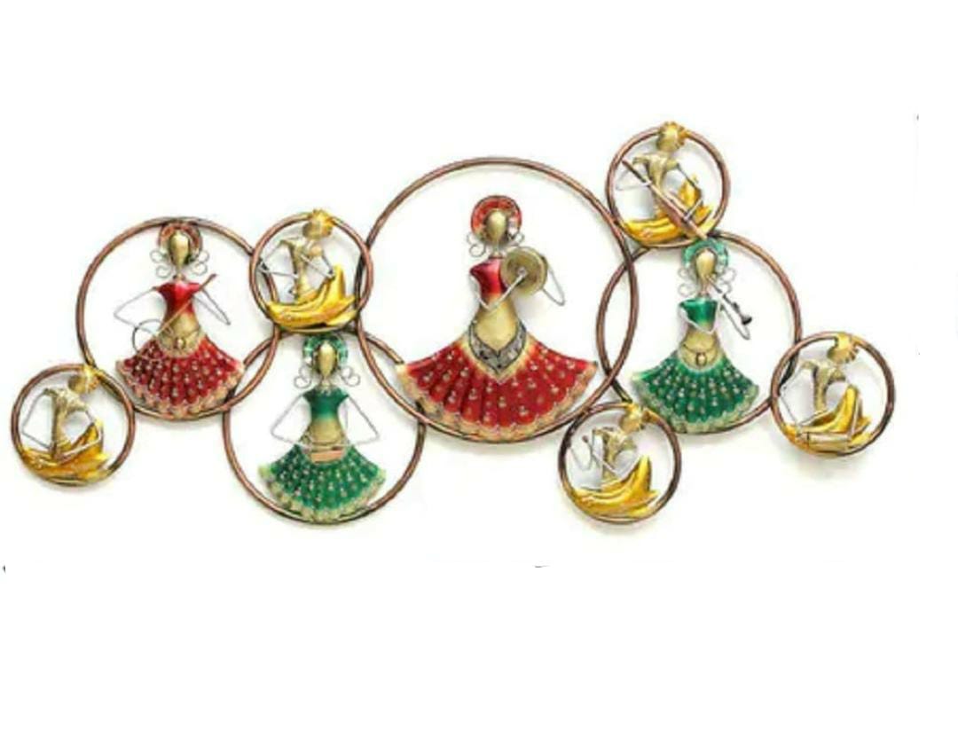 Colorful Tribal Musician Metal Wall Art – Multi-Ring LED Decorative Display - Nestern
