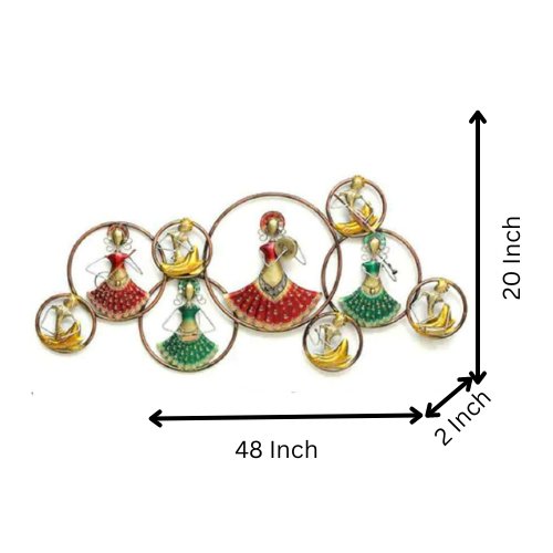 Colorful Tribal Musician Metal Wall Art – Multi-Ring LED Decorative Display - Nestern