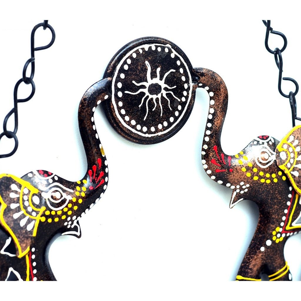 Decorative Metal "Namaste" Hanging Sign with Elephant Design – Welcome Wall Décor - Nestern