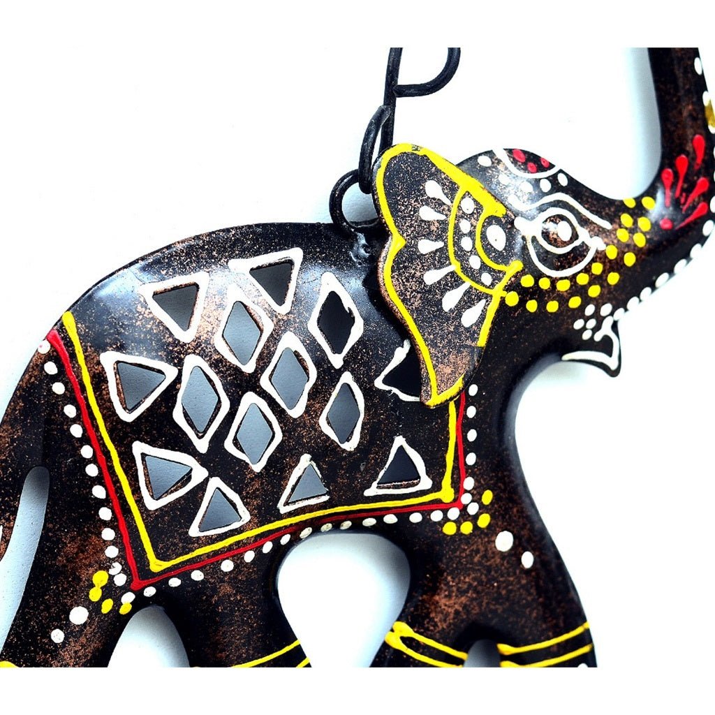 Decorative Metal "Namaste" Hanging Sign with Elephant Design – Welcome Wall Décor - Nestern