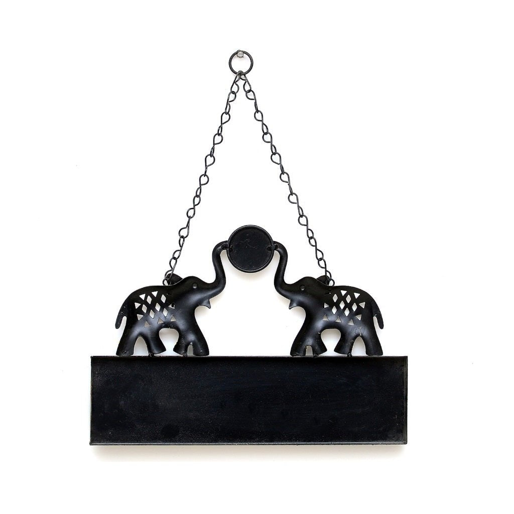 Decorative Metal "Namaste" Hanging Sign with Elephant Design – Welcome Wall Décor - Nestern