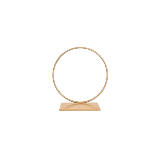 Minimalist Golden Hoop Pooja Stand for Elegant Decor