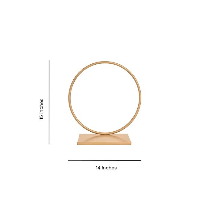 Minimalist Golden Hoop Pooja Stand for Elegant Decor
