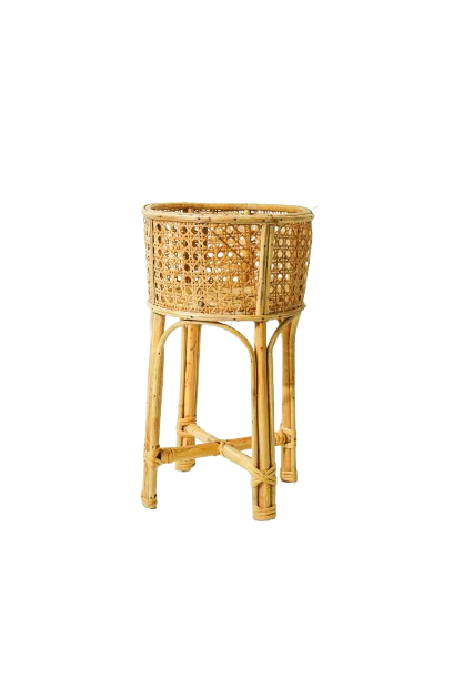 Elegant Rattan Handcrafted Planter Stand