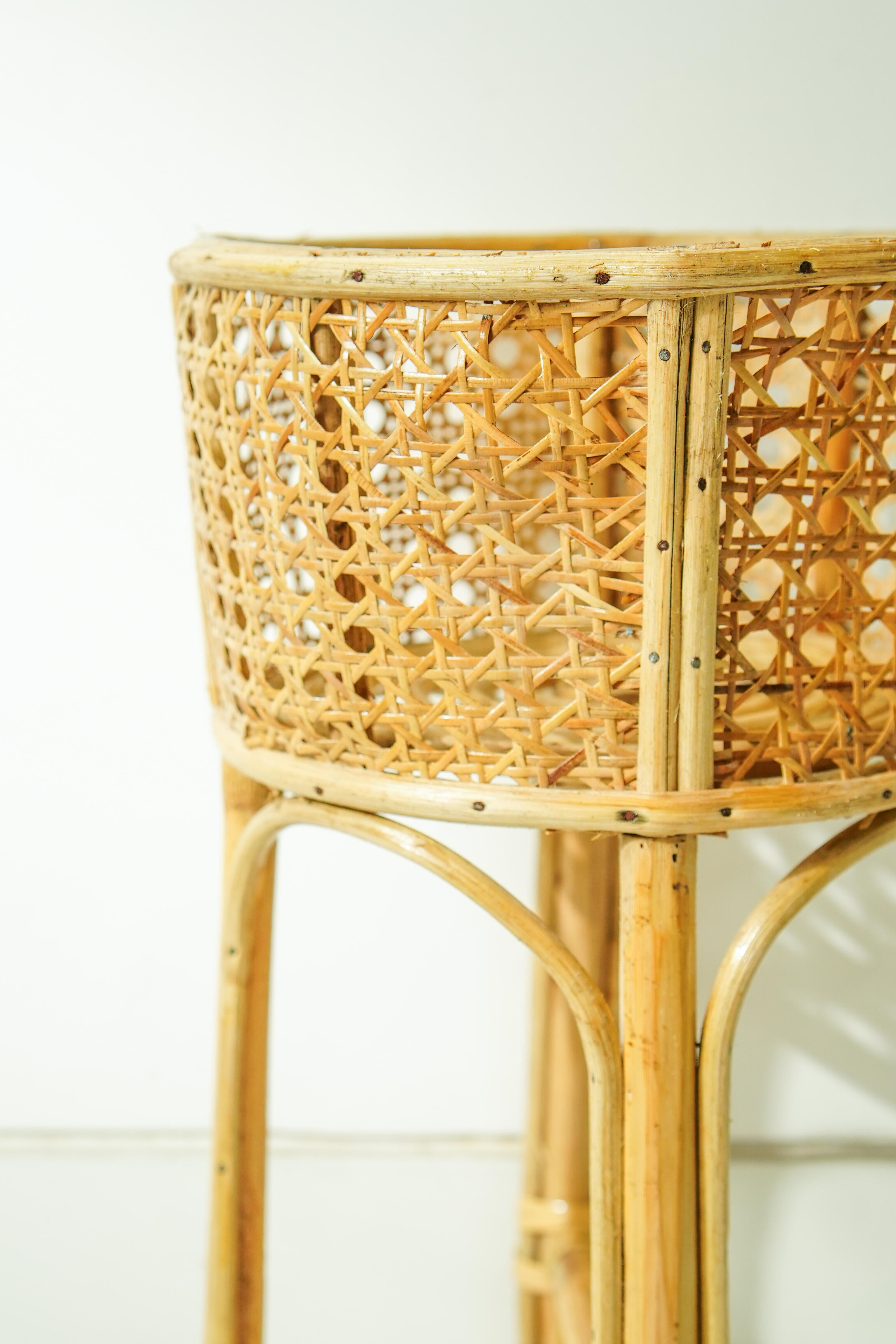 Elegant Rattan Handcrafted Planter Stand