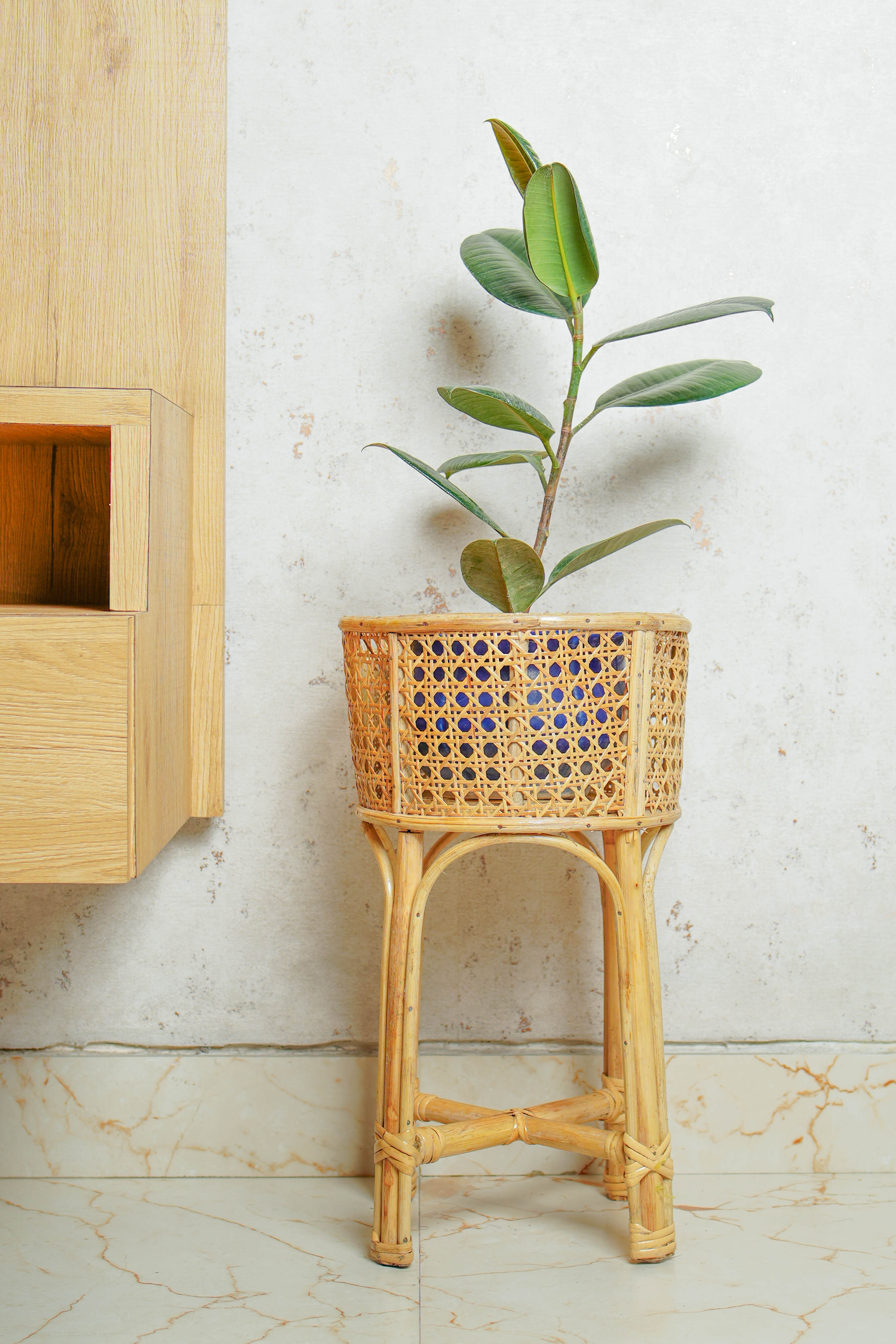 Elegant Rattan Handcrafted Planter Stand