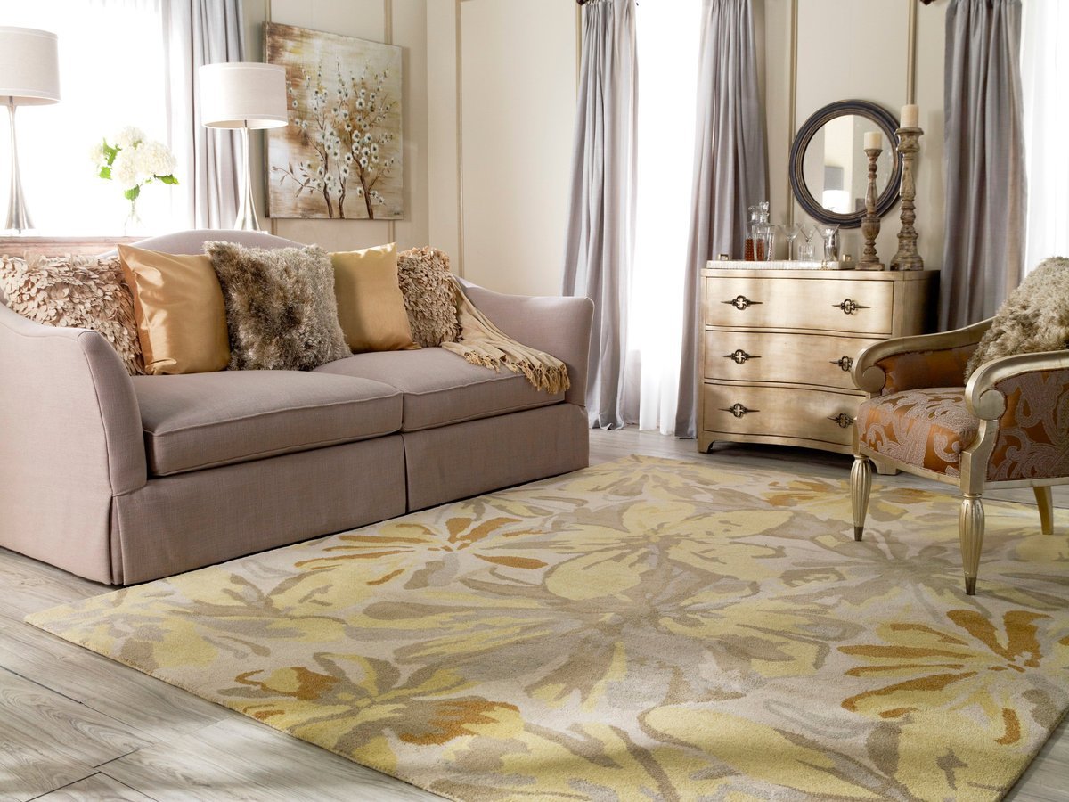 Floral Elegance Area Rug - Switzerland Wool Collections - Custom Sizes - Nestern