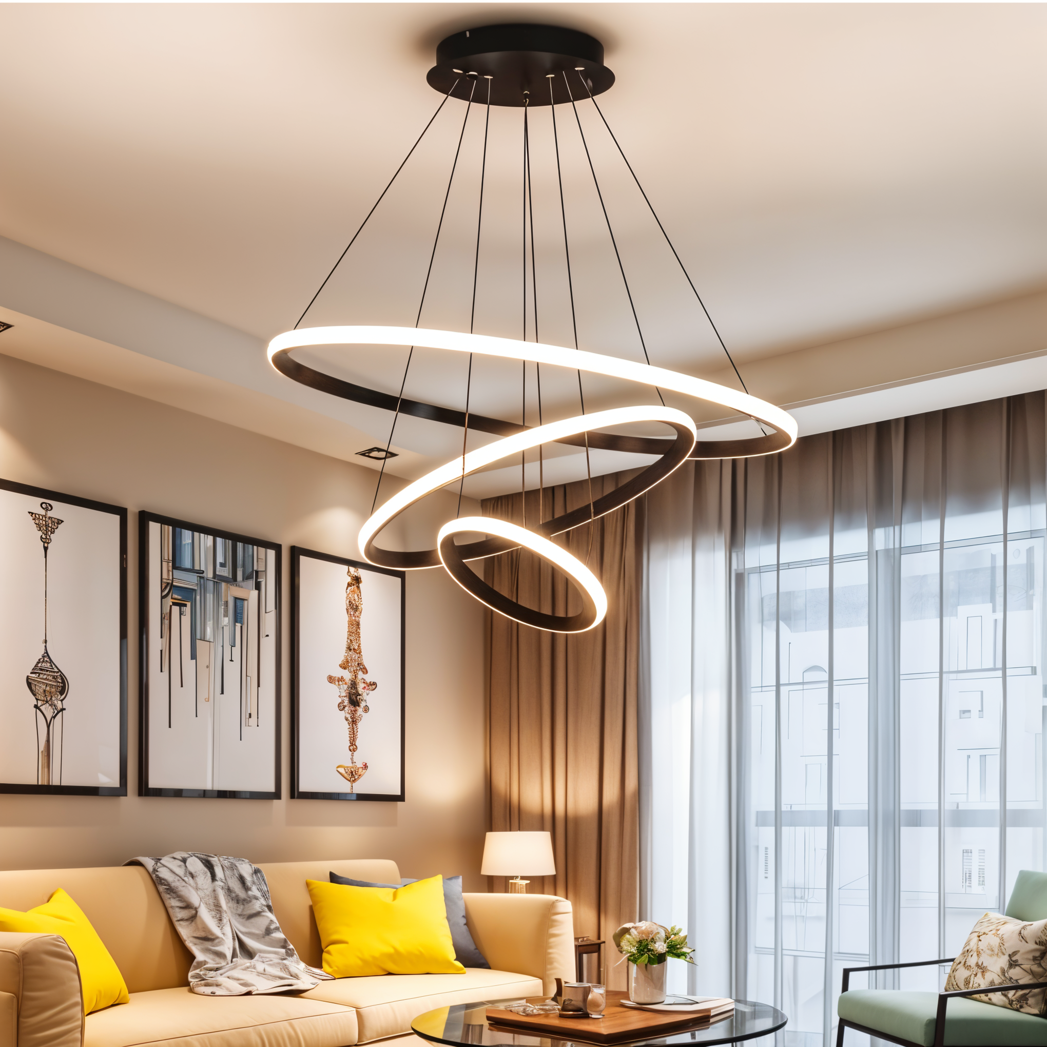 Modern Spiral LED Chandelier_Elegant Floating Design_SN_101