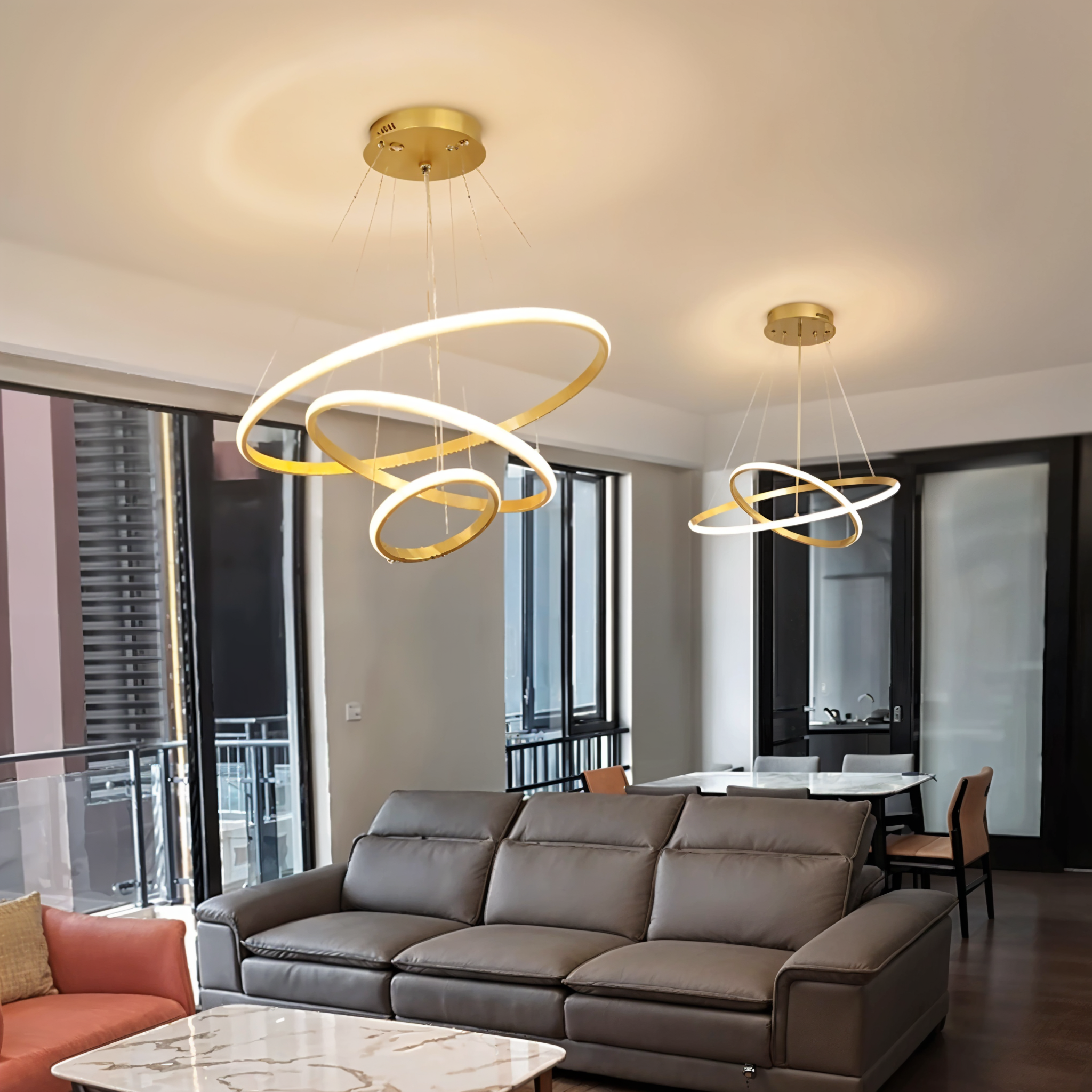 Modern Spiral LED Chandelier_Elegant Floating Design_SN_101