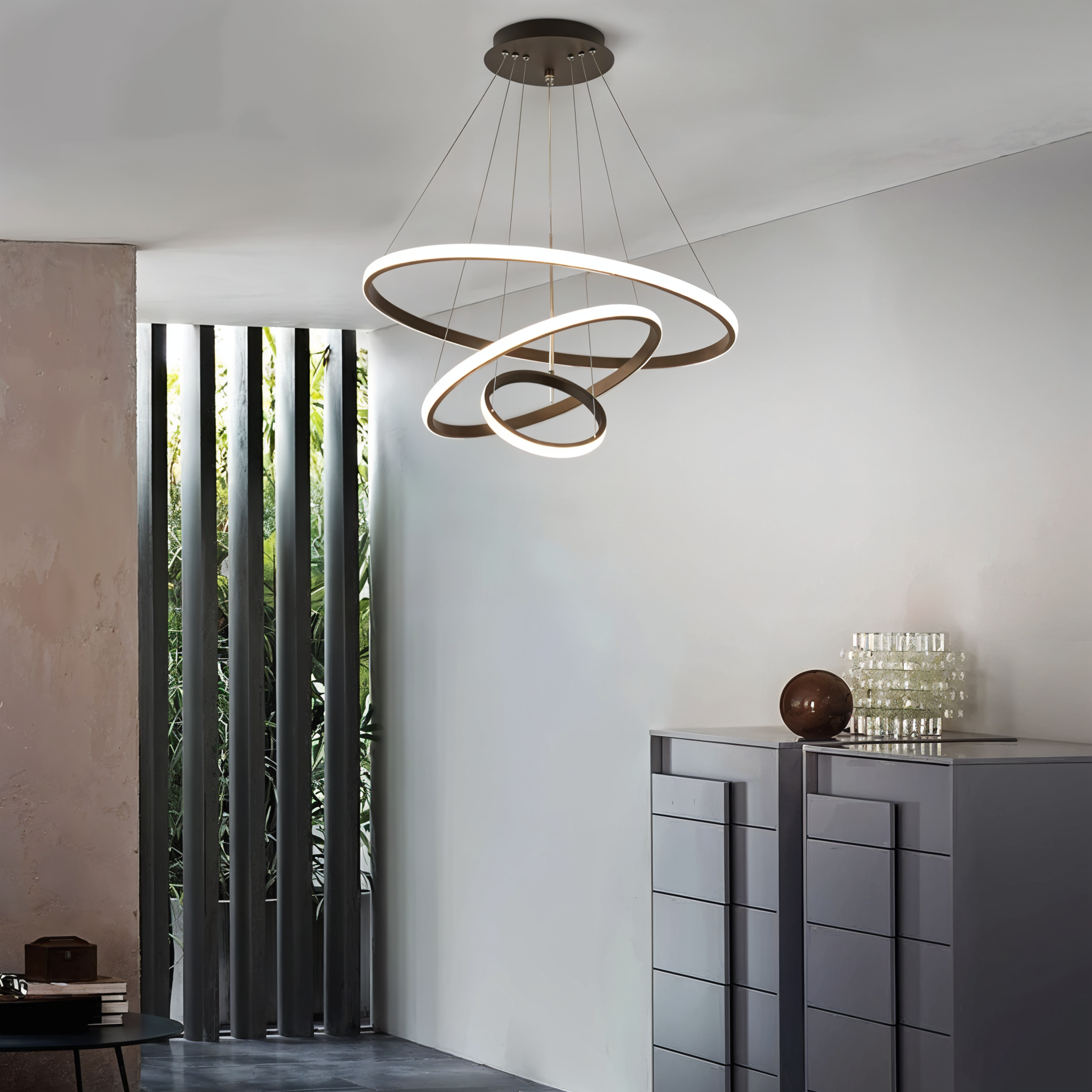 Modern Spiral LED Chandelier_Elegant Floating Design_SN_101