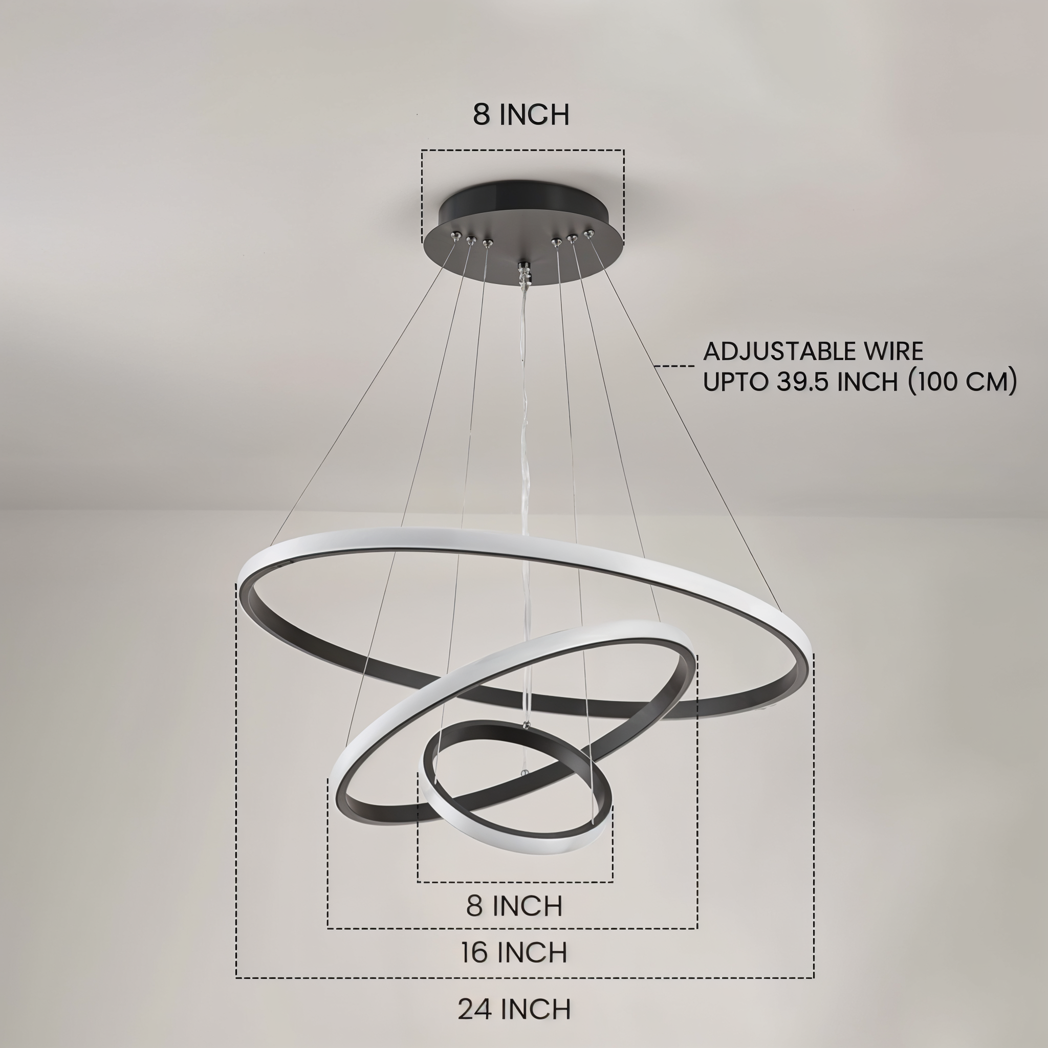 Modern Spiral LED Chandelier_Elegant Floating Design_SN_101