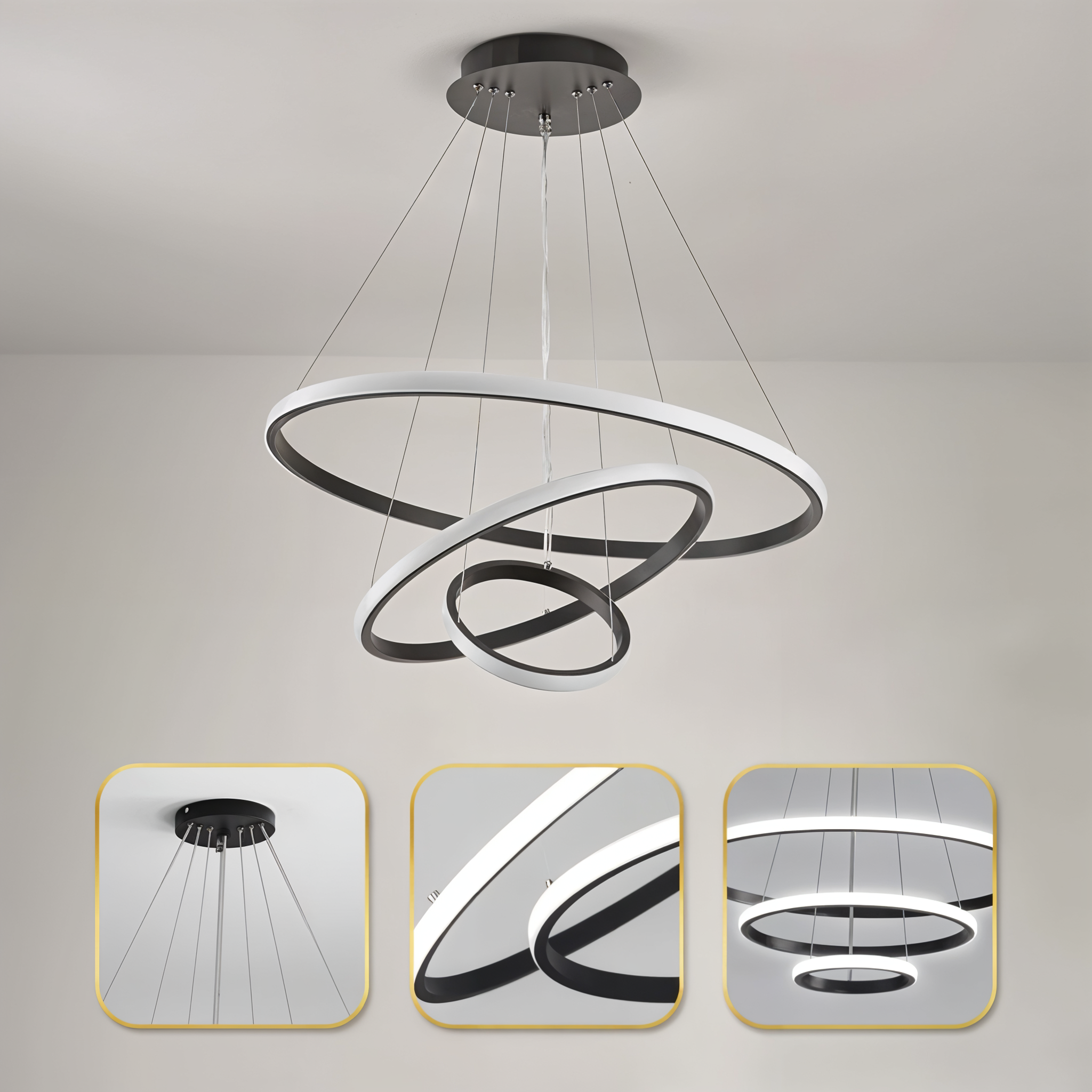 Modern Spiral LED Chandelier_Elegant Floating Design_SN_101
