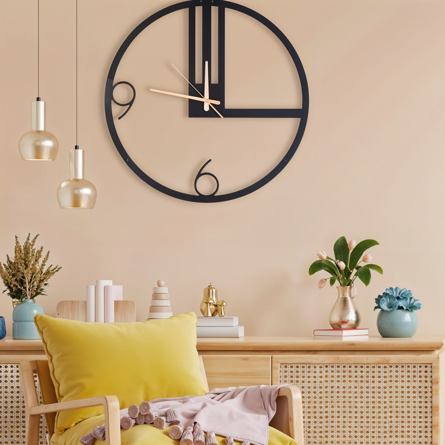Modern Geometric Wall Clock with Minimalist Artistic Design