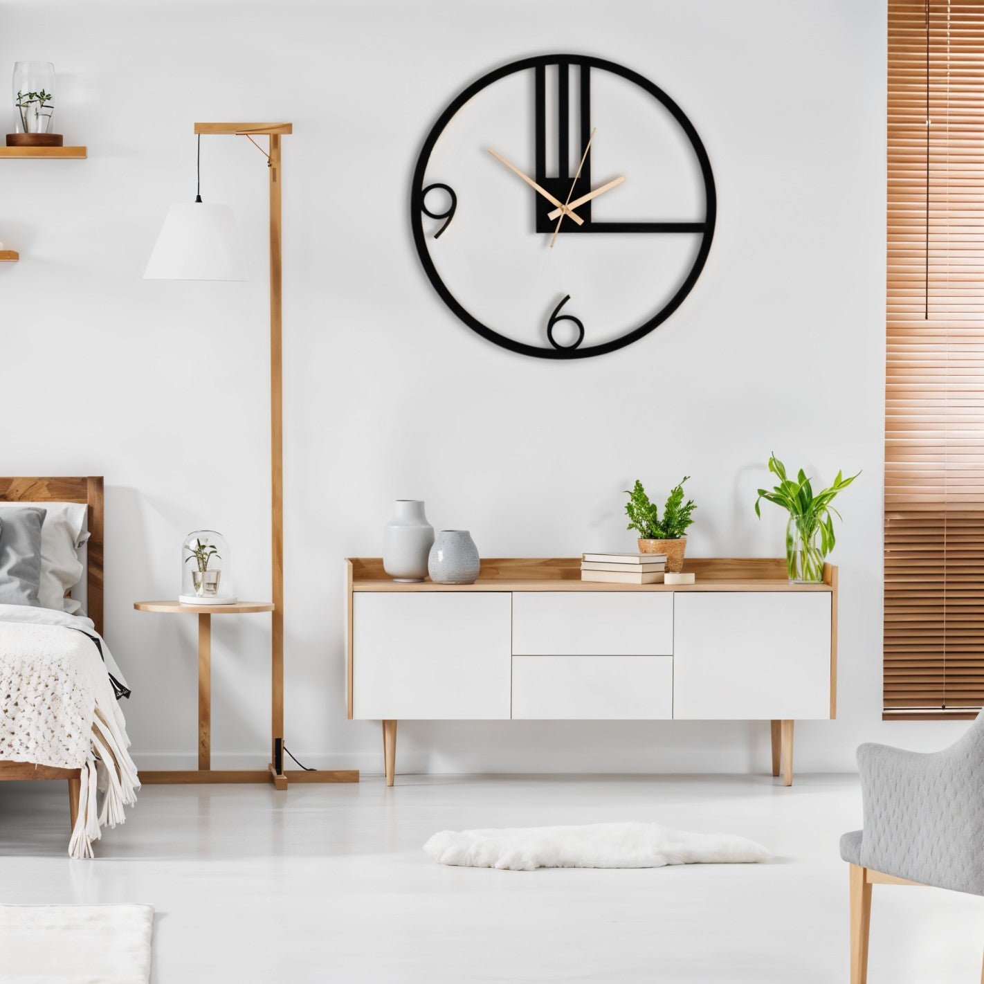 Modern Geometric Wall Clock with Minimalist Artistic Design