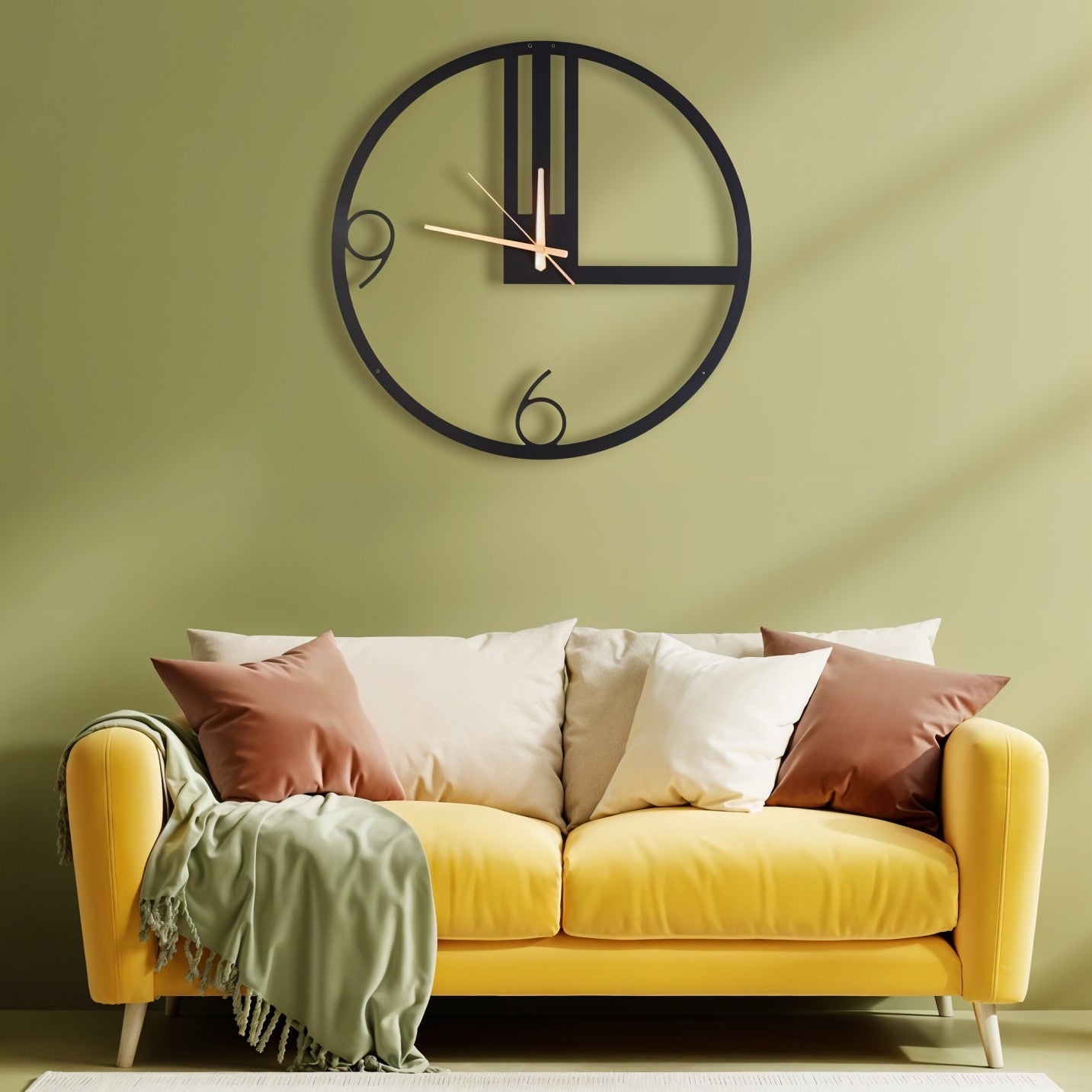 Modern Geometric Wall Clock with Minimalist Artistic Design