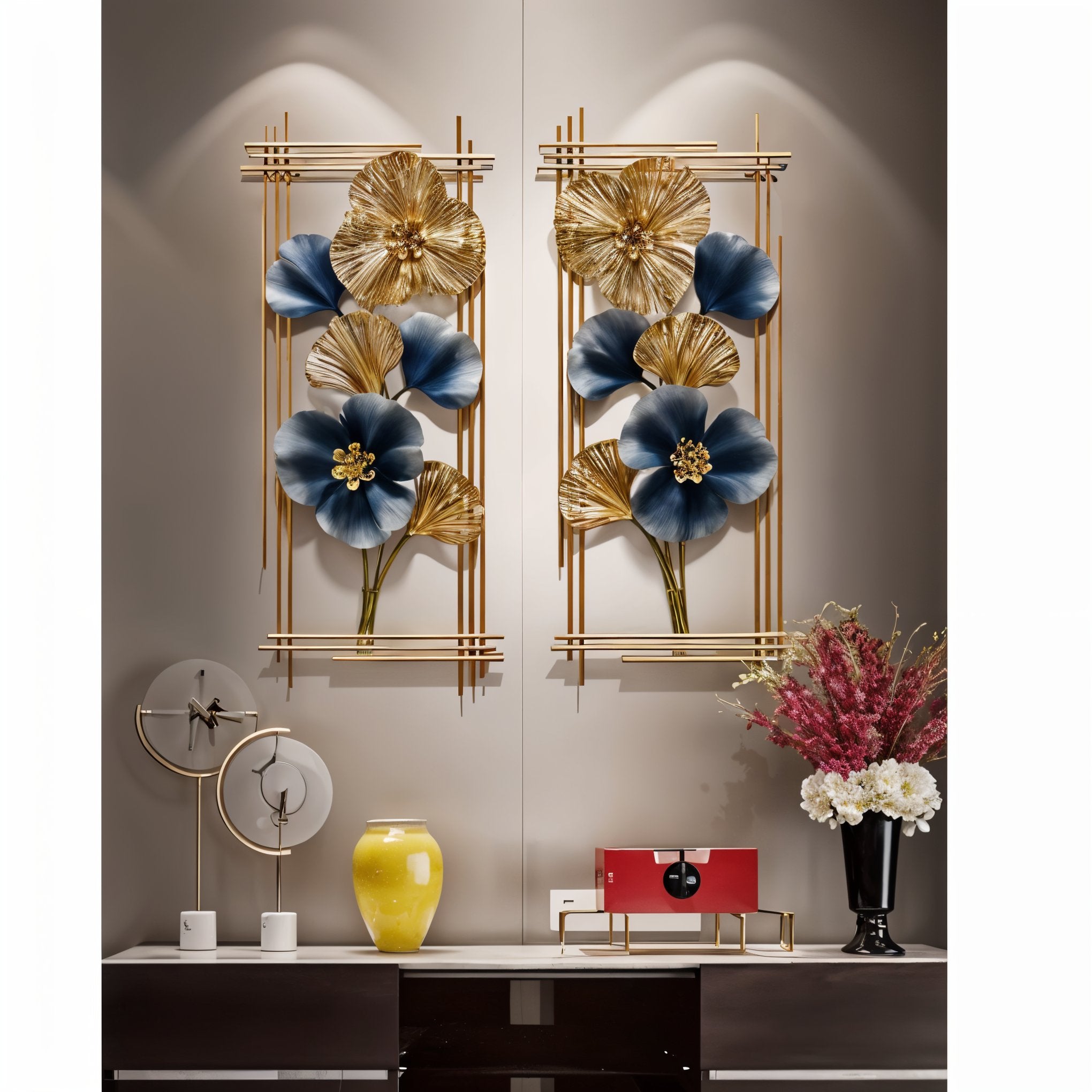 Luxury Golden Ginkgo Metal Wall Art