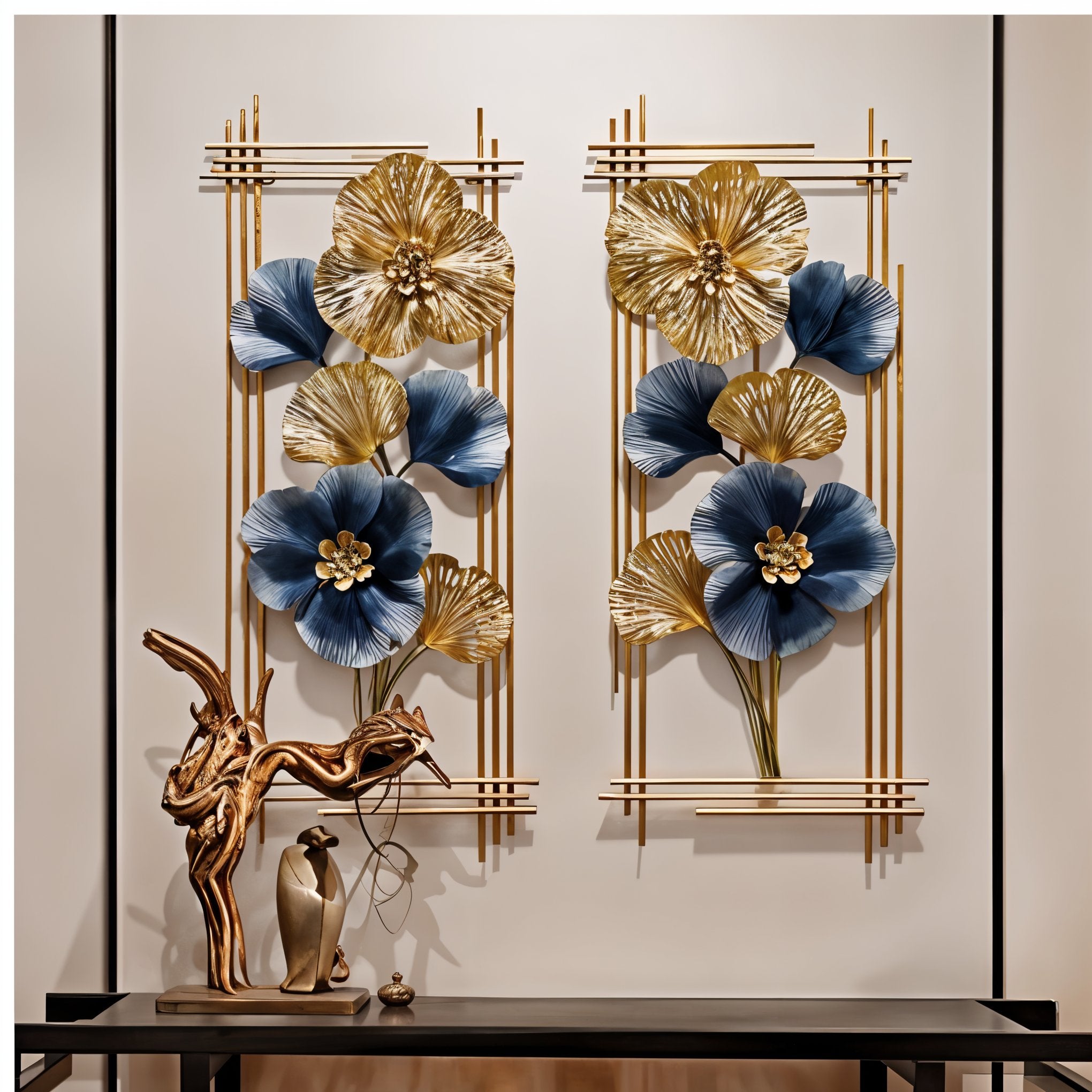 Luxury Golden Ginkgo Metal Wall Art