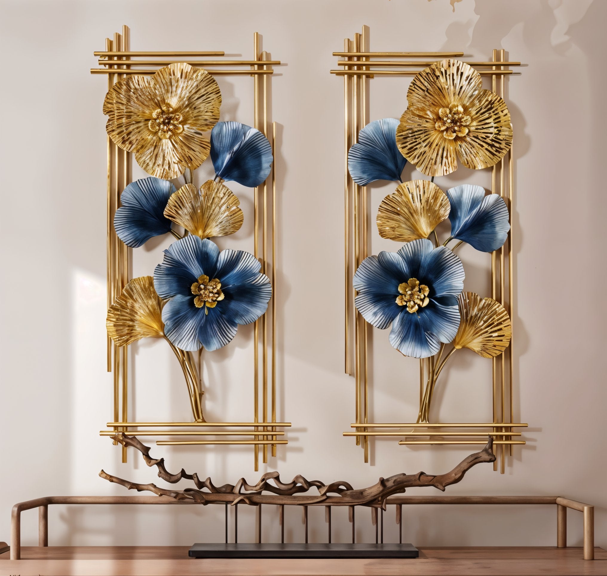 Luxury Golden Ginkgo Metal Wall Art