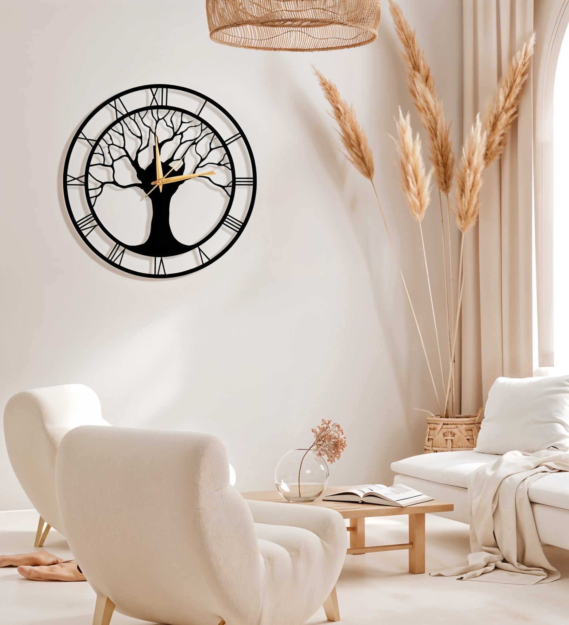 Tree of Life Roman Numeral Wall Clock Decor