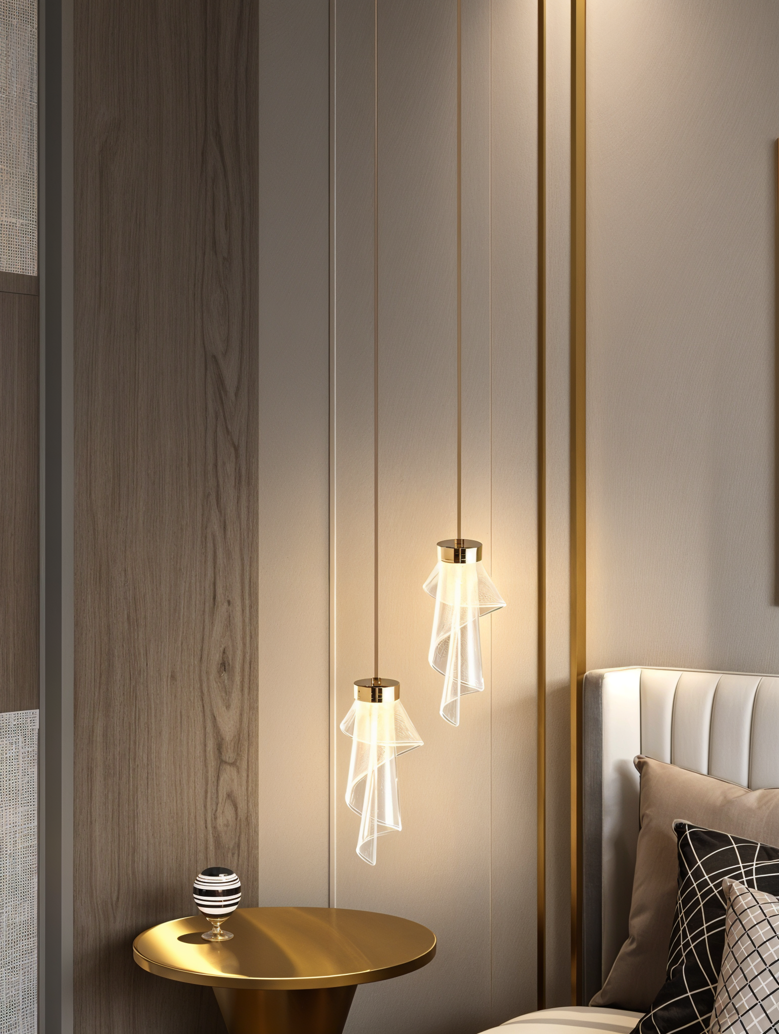 Modern Spiral Pendant Light – Elegant Decorative Lighting for Bedrooms and Living Spaces