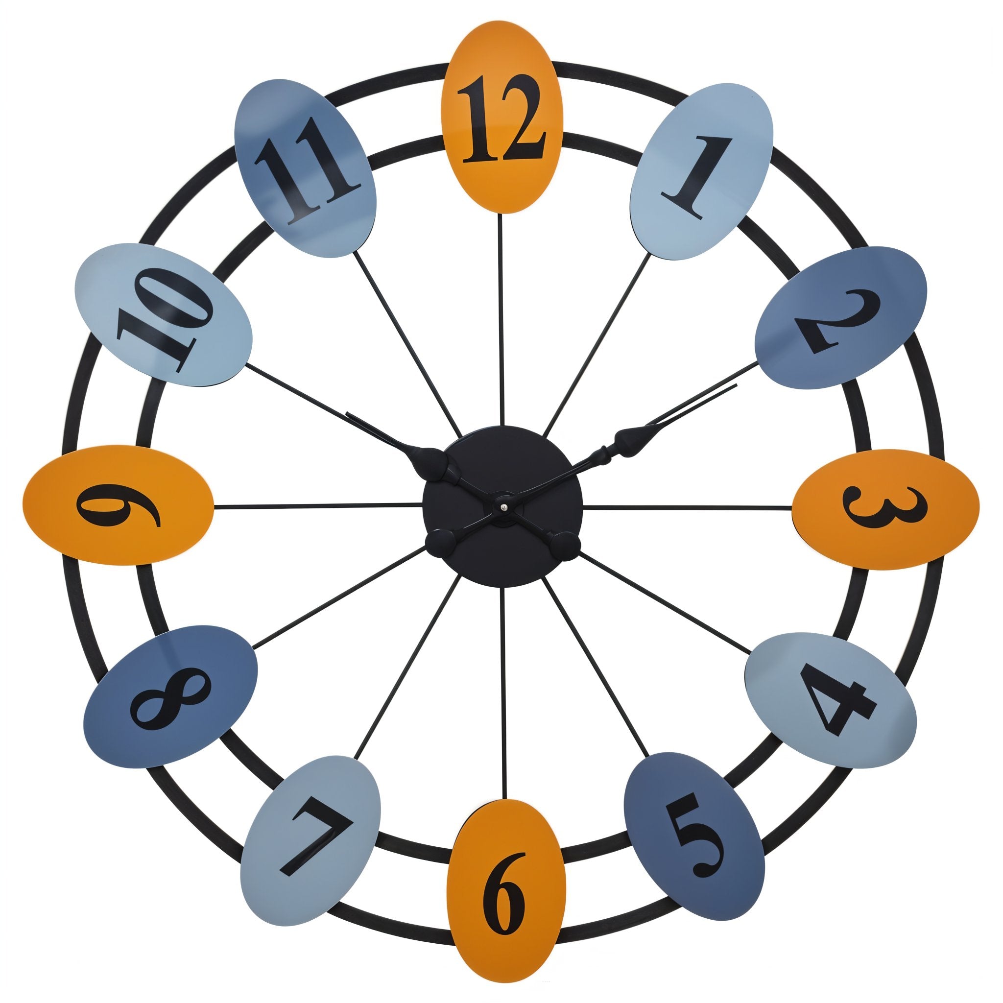 Color Pop Retro Wall Clock with Metal Frame Design
