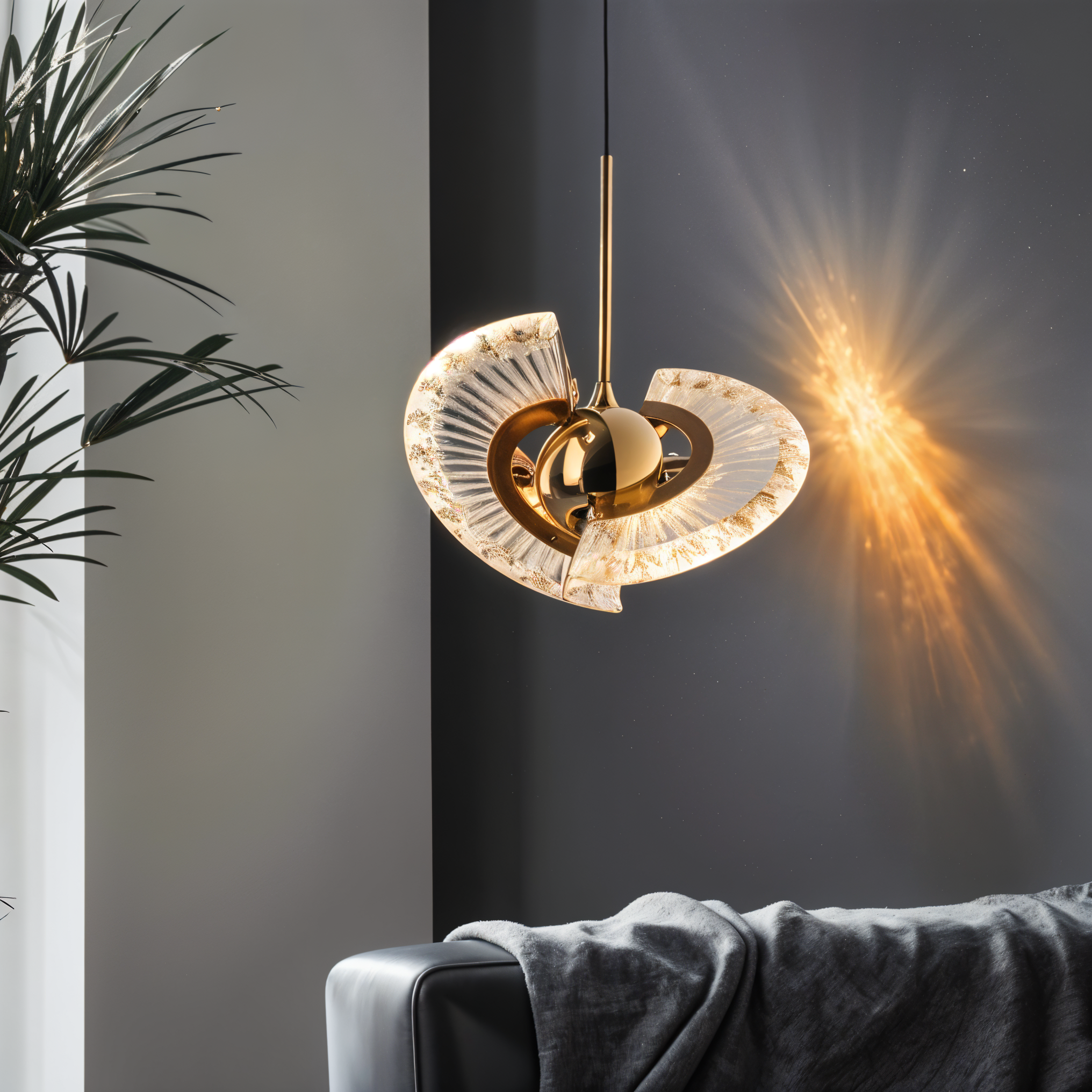 Luxurious Crystal LED Pendant Light with GD Metal Design - BP-1417