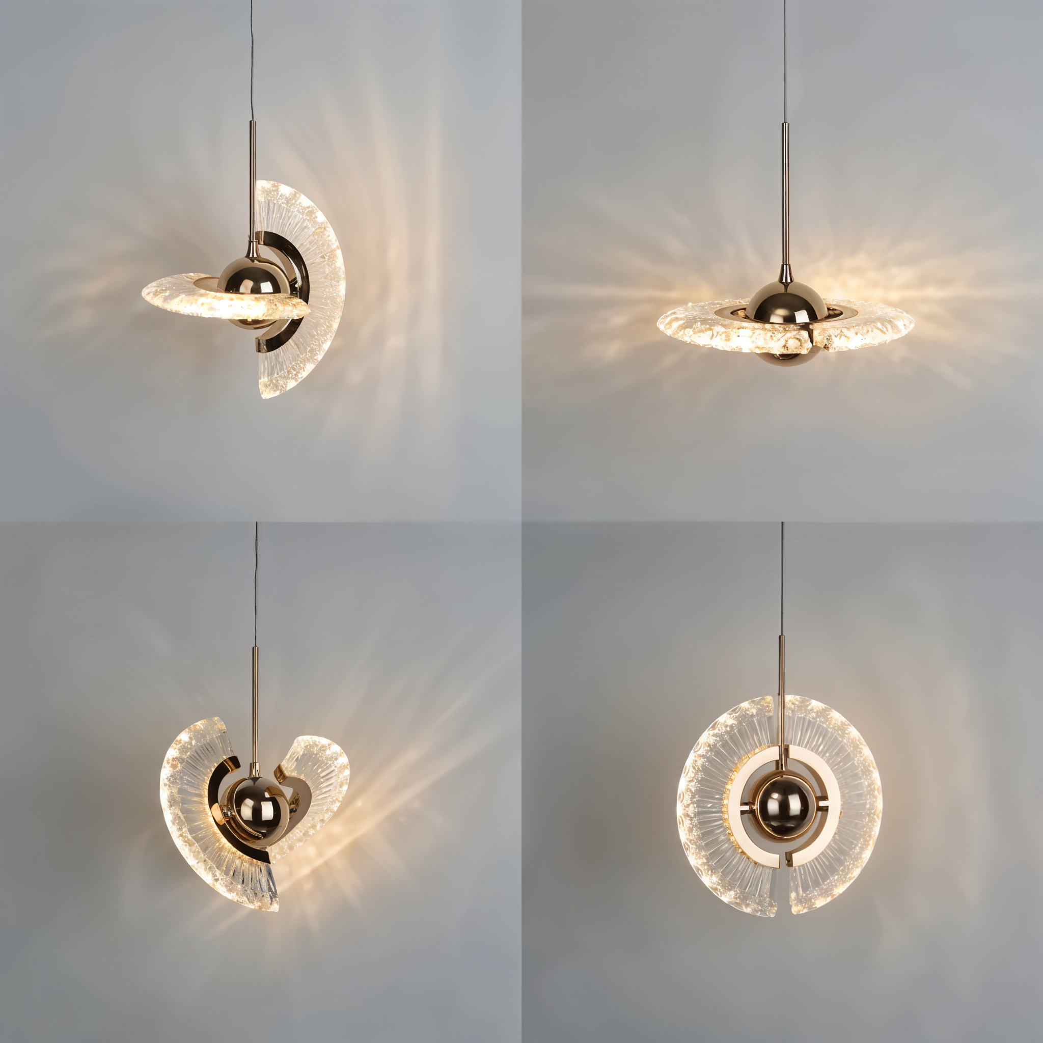 Luxurious Crystal LED Pendant Light with GD Metal Design - BP-1417
