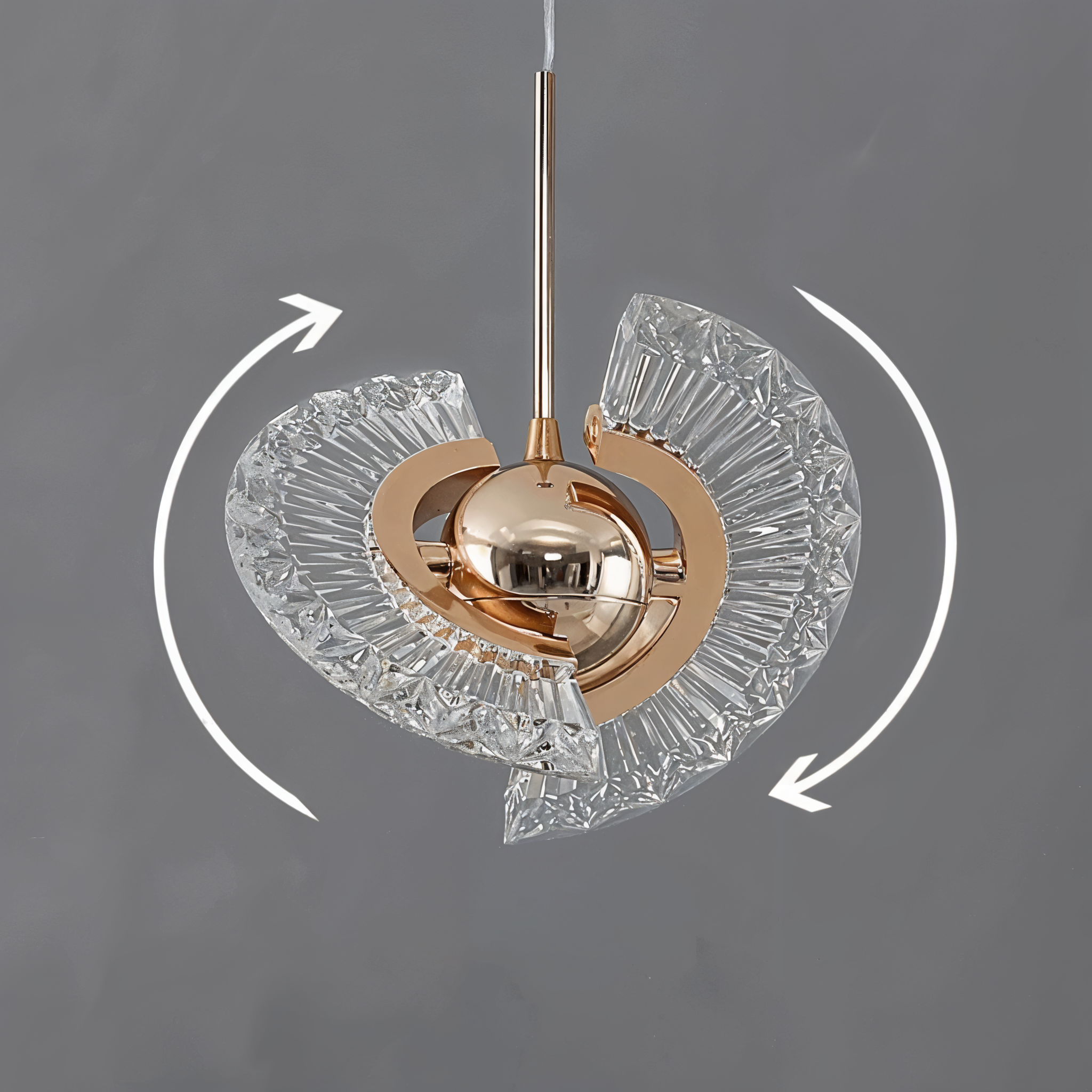 Luxurious Crystal LED Pendant Light with GD Metal Design - BP-1417
