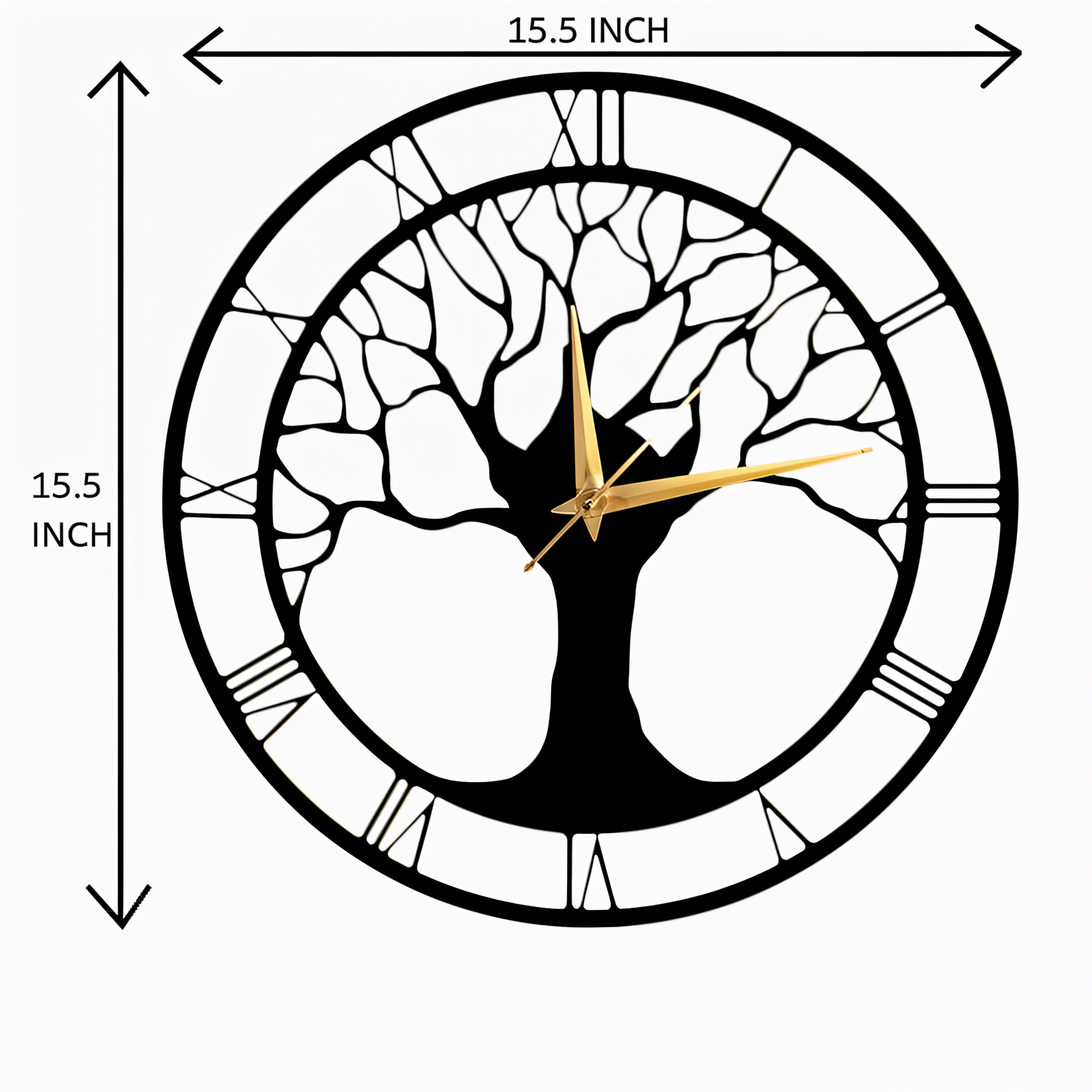 Tree of Life Roman Numeral Wall Clock Decor