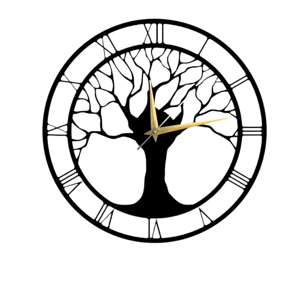 Tree of Life Roman Numeral Wall Clock Decor