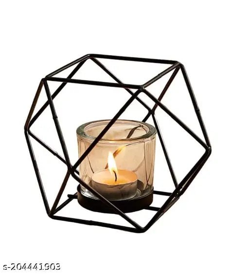 Geometric Metal Tea Light Candle Holder - Nestern