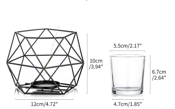 Geometric Metal Tea Light Candle Holder - Nestern