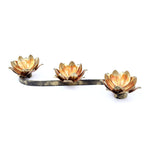 Gold Iron 3-Vinca Tea Light Holder - Nestern