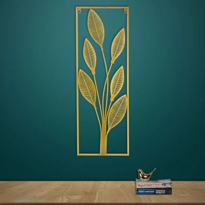 Gold Metal Leaf Wall Art - Nestern