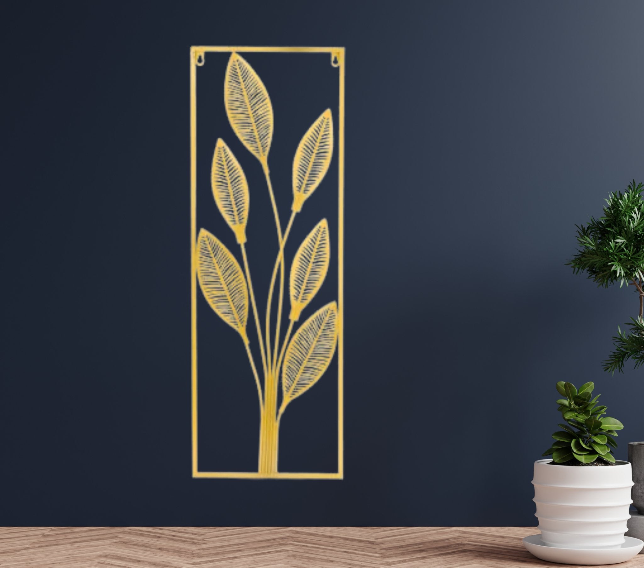 Gold Metal Leaf Wall Art - Nestern