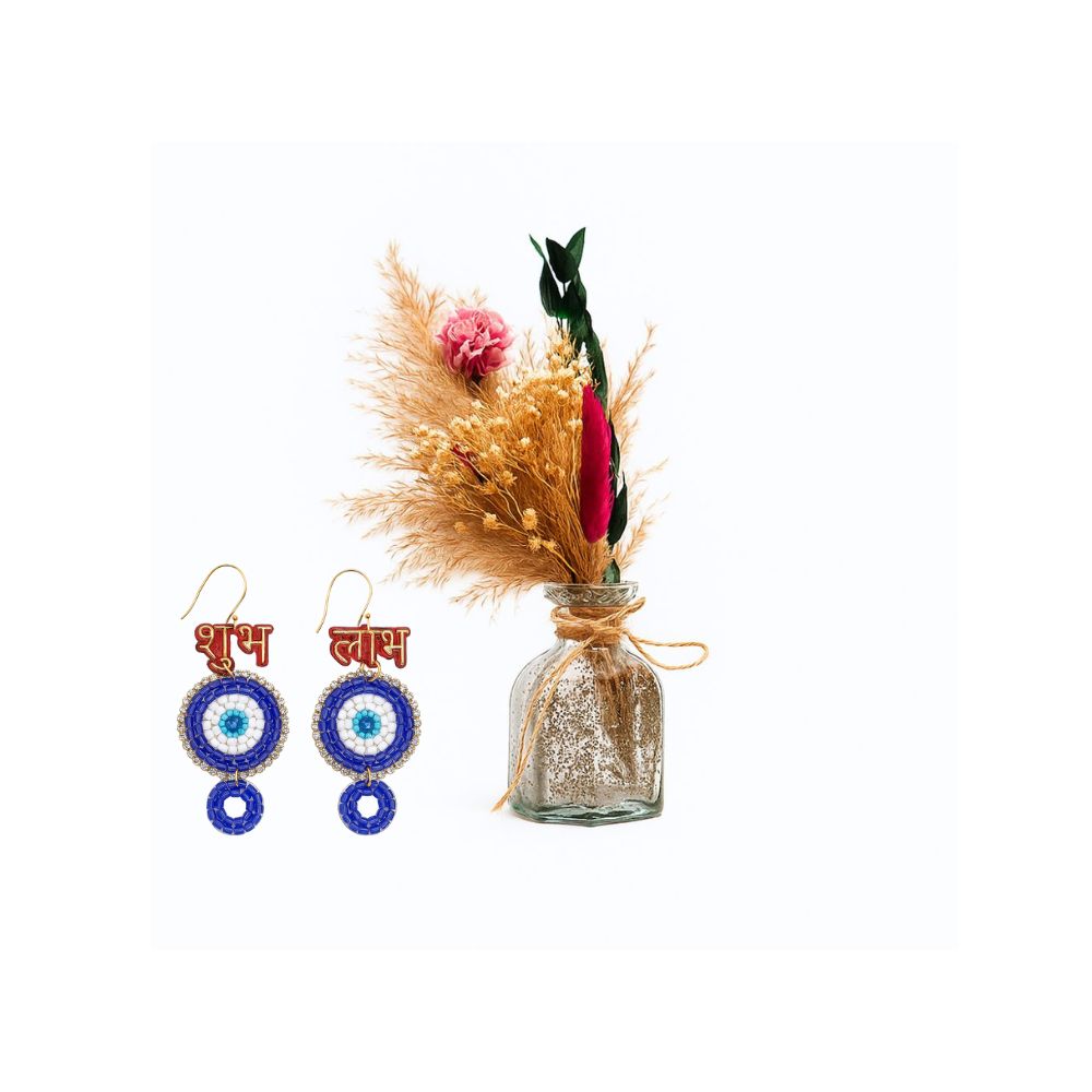 Sweet Blossom Decorative Floral Jar in Elegant Diwali Gift Set