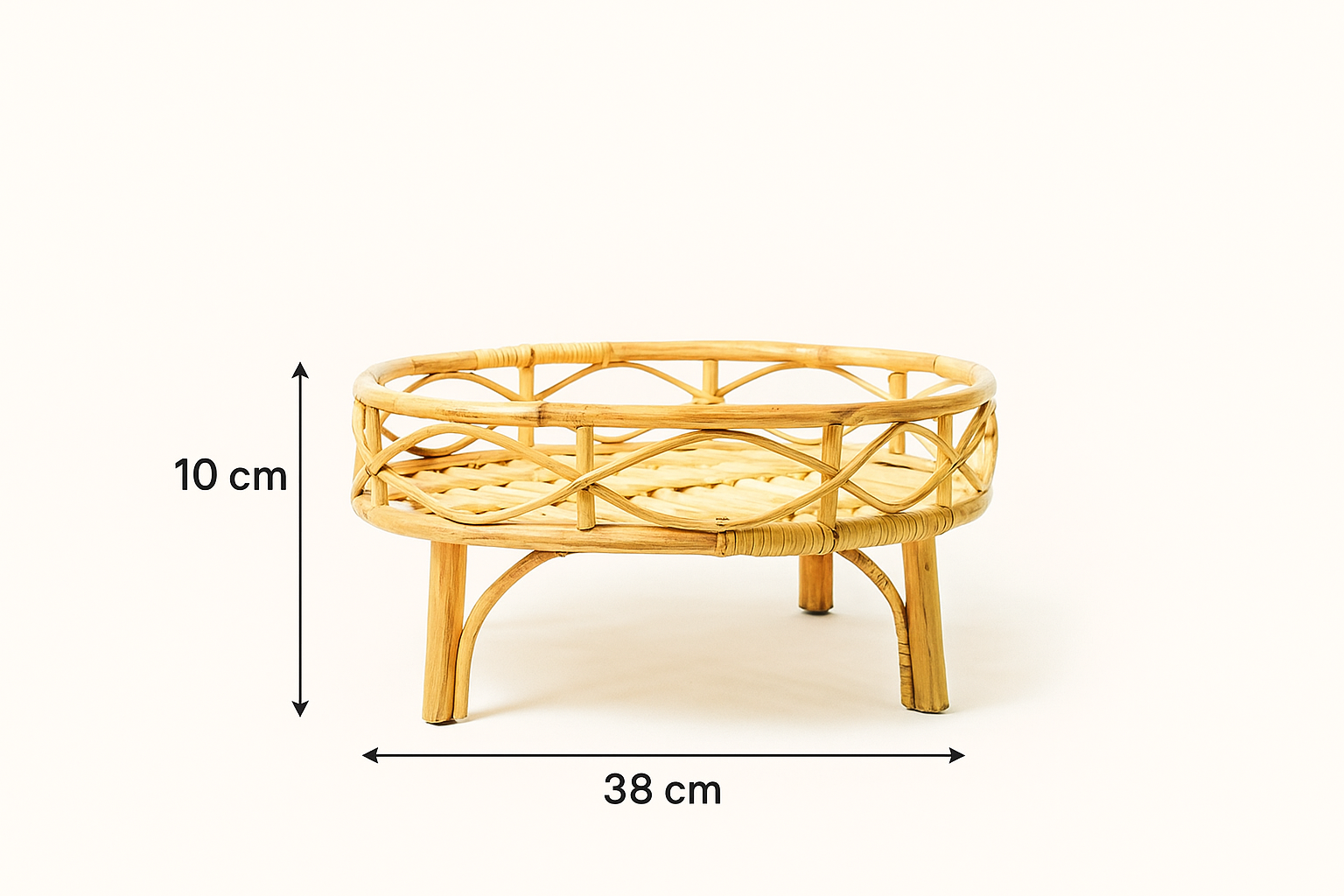 Rattan Round Handmade Plant Stand – Elevated Indoor & Outdoor Pot Holder