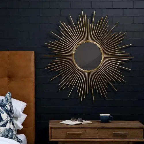 Hanging Mirror Sunburst Wall Accent Home Decor Foyer