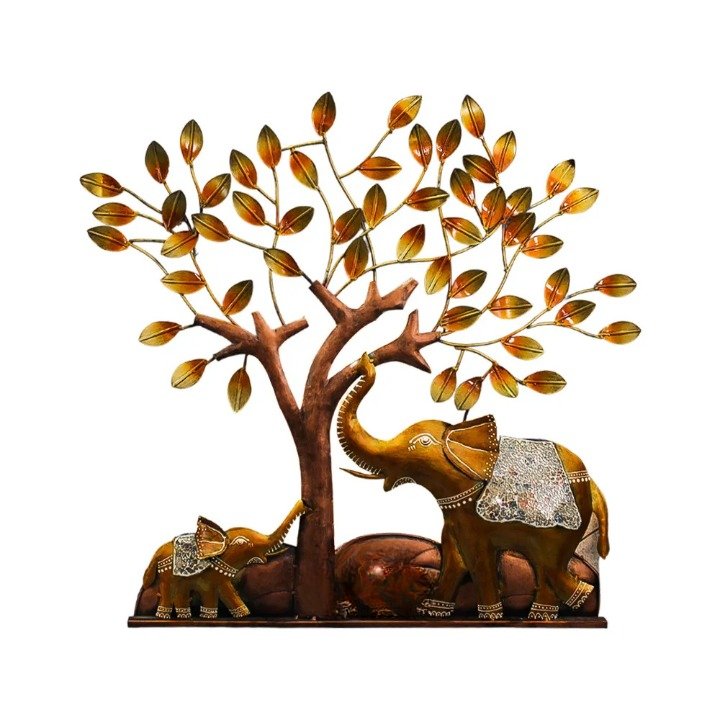 Illuminated Elephant Family Metal Wall Art – Nature-Inspired LED Decor - Nestern
