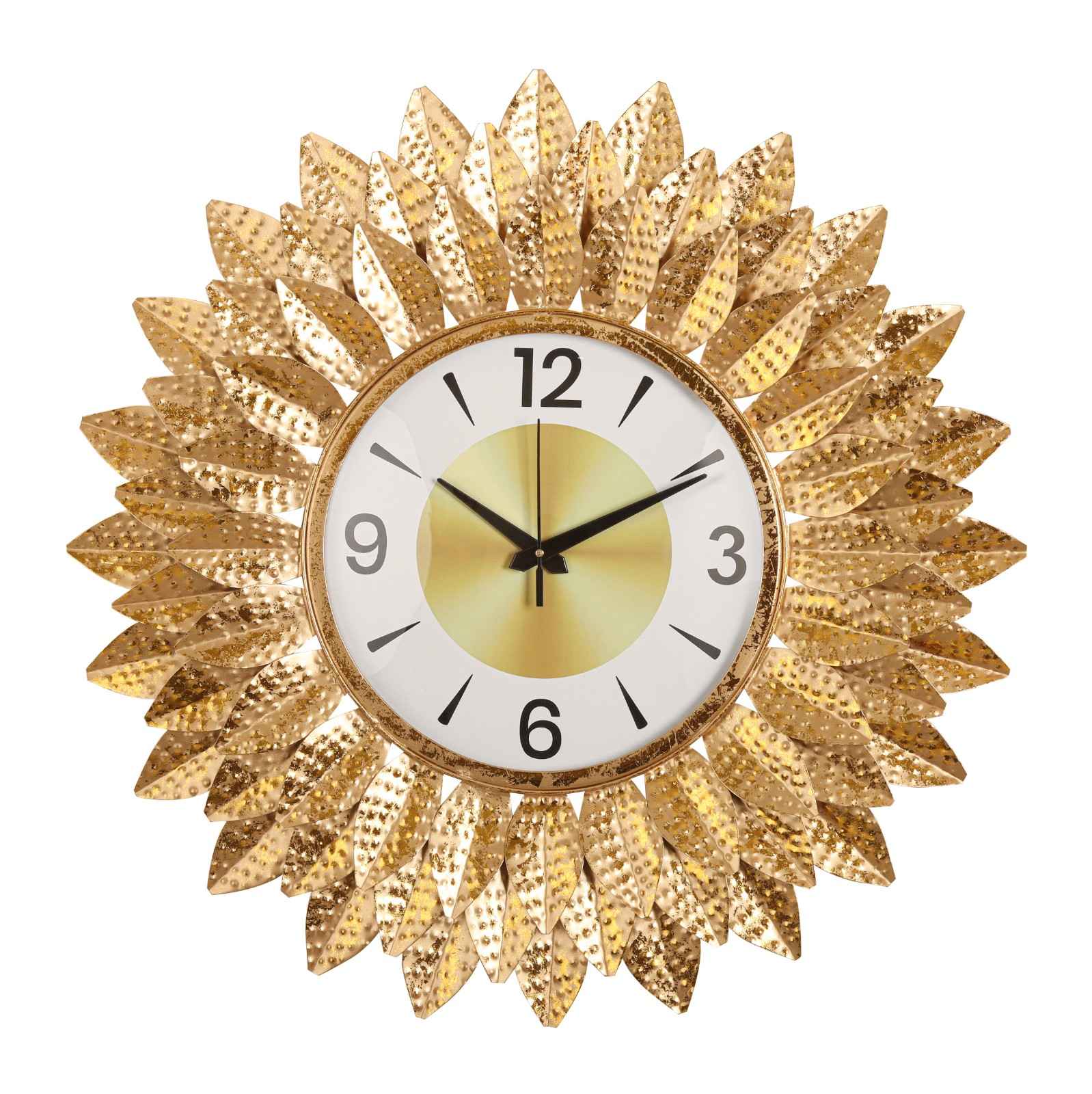 Luxury Golden Sunburst Wall Clock for Elegant Home Decor