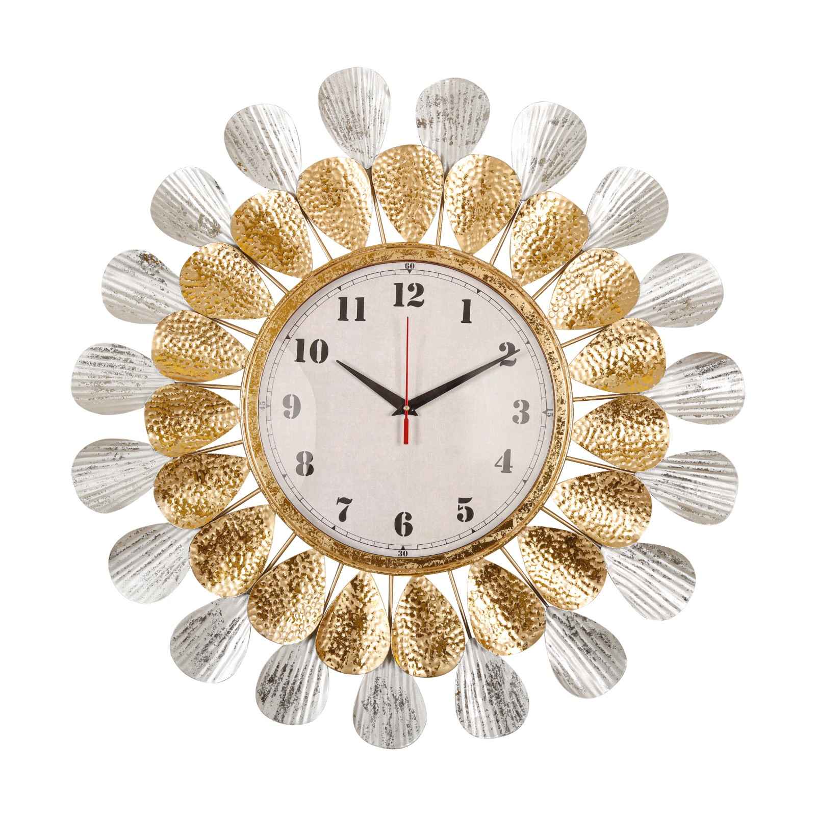 Elegant Gold & Silver Decorative Wall Clock with Modern Design