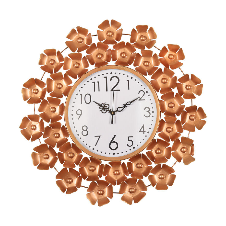 Luxury Golden Floral Wall Clock for Elegant Home Décor
