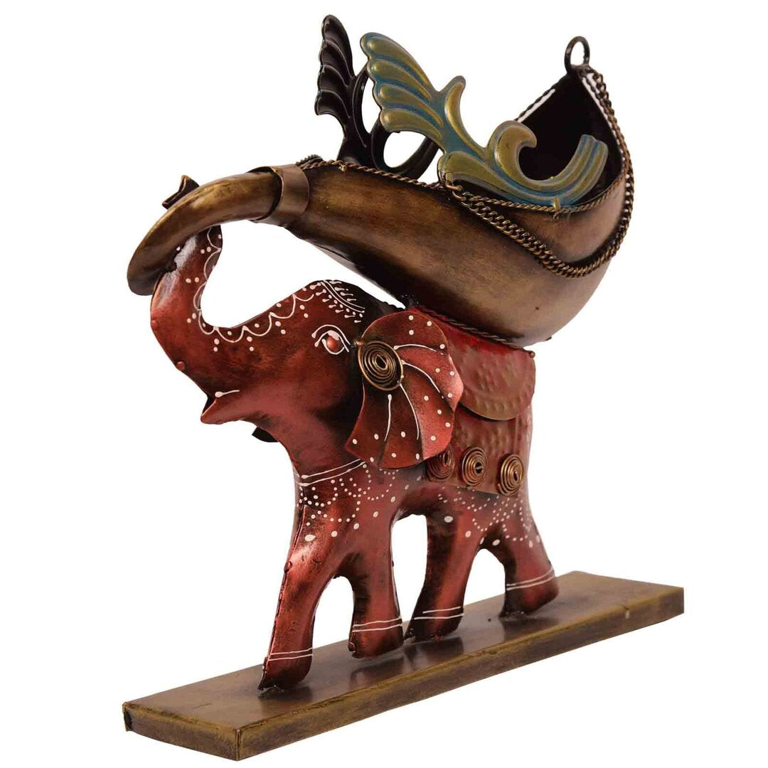Majestic Elephant with Regal Canoe Bottle Holder - Nestern