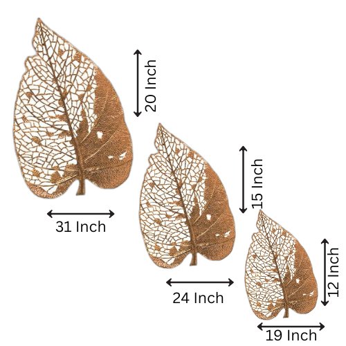 Large Metal Leaf Wall Art – Nature-Inspired Decorative Set - Nestern