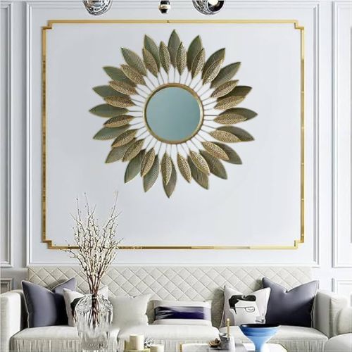 Leaves Design Metal Mirror
