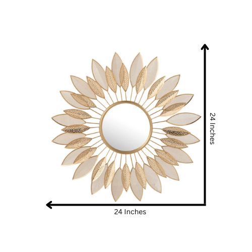 Leaves Design Metal Mirror