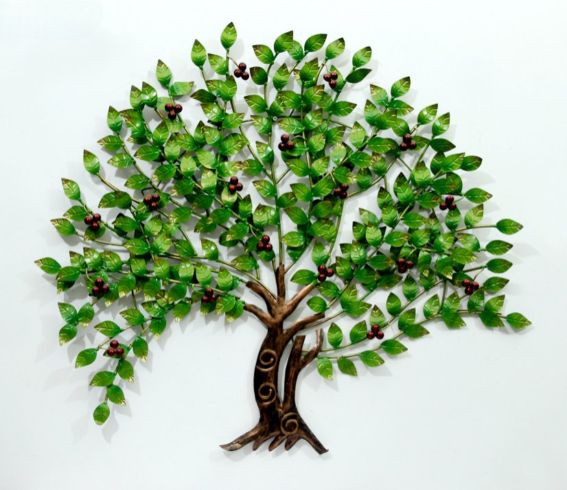 Lush Green Tree of Life Metal Wall Art – Nature-Inspired Home Décor - Nestern