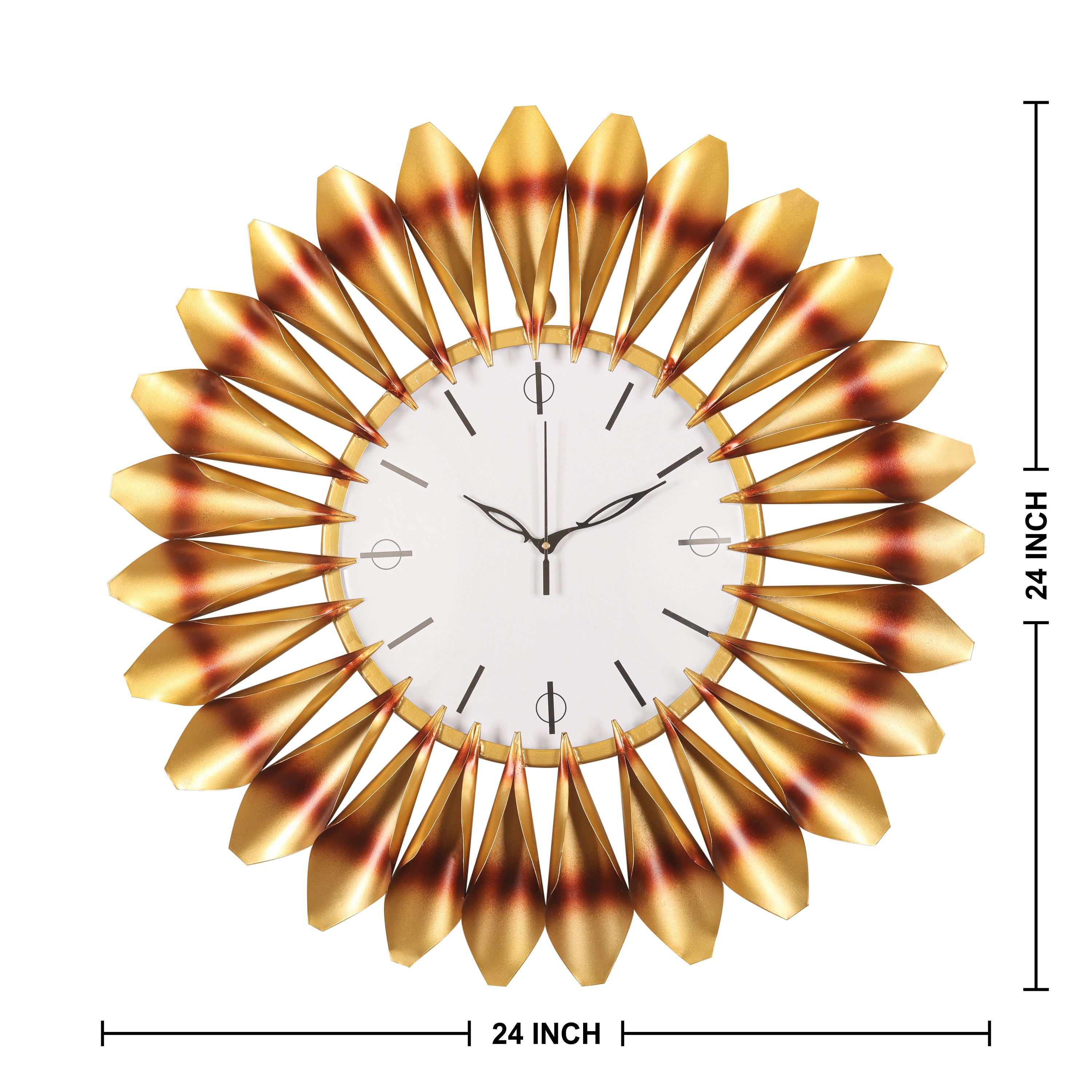 Elegant Golden Sunburst Wall Clock – Luxury Home Décor Piece