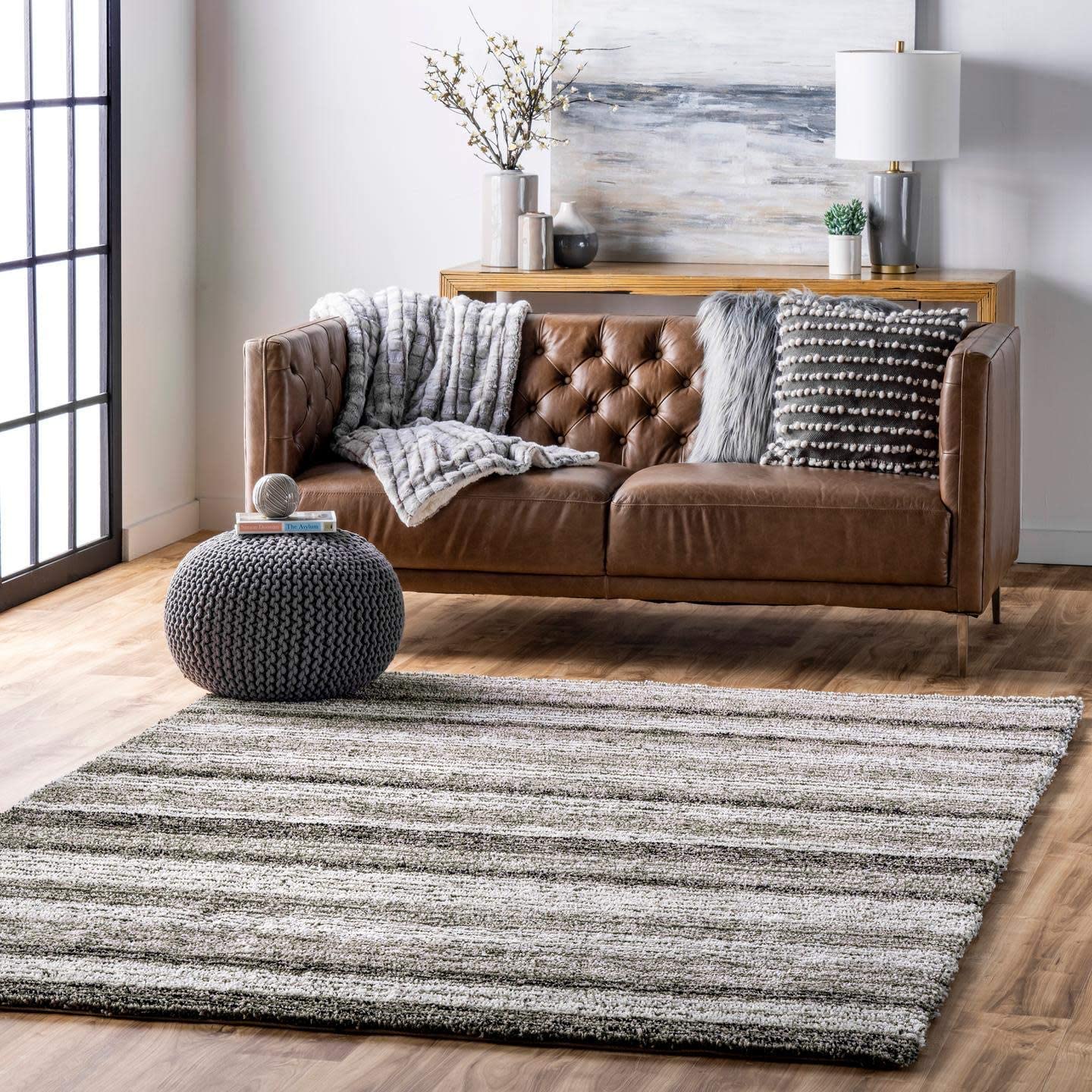 Modern Striped Area Rug - Nestern
